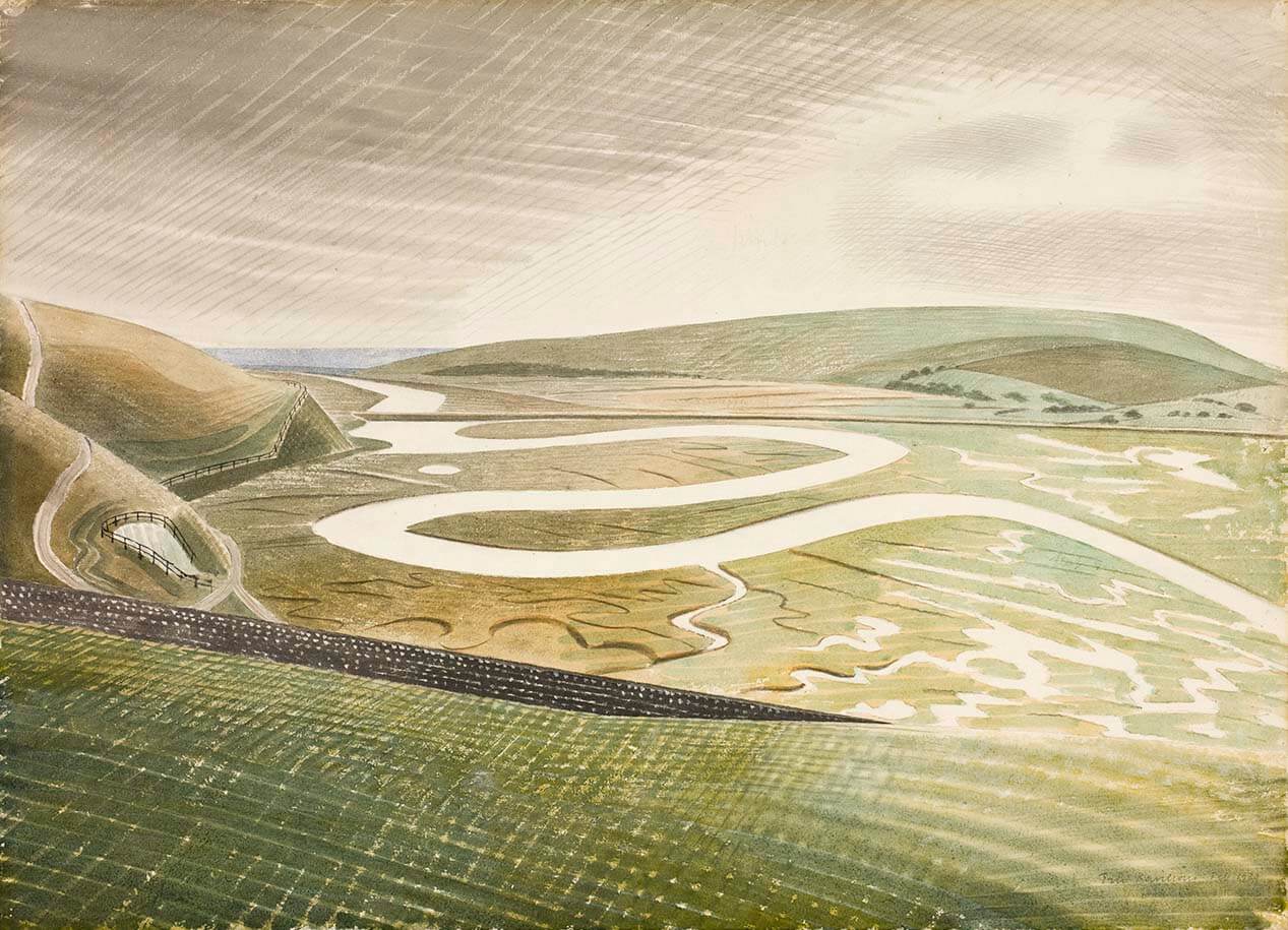 Eric Ravilious, Cuckmere Haven, 1939. Towner Eastbourne.